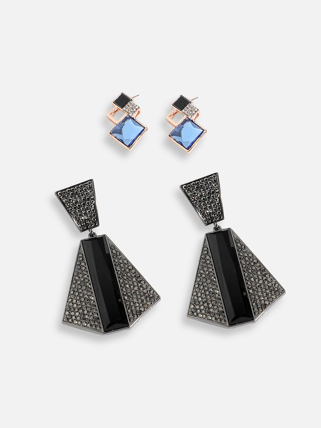 Pack Of Gold-Plated Stud & Drop Earrings 