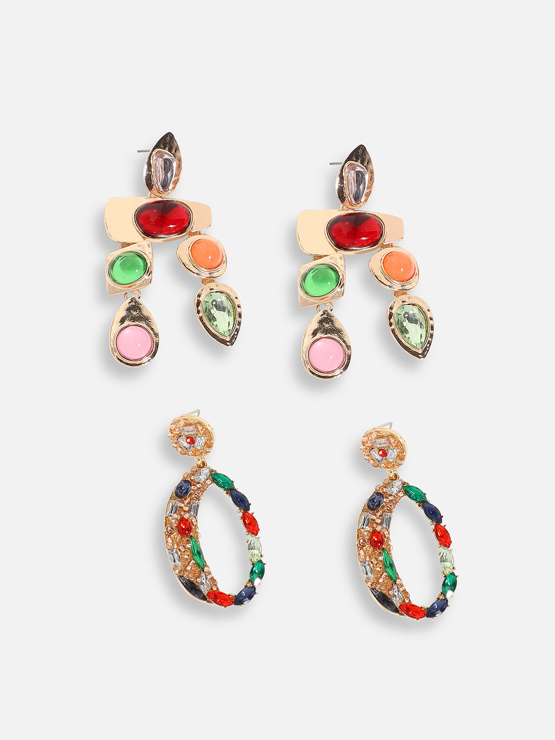 Pack Of Gold-Plated Drop Earrings 