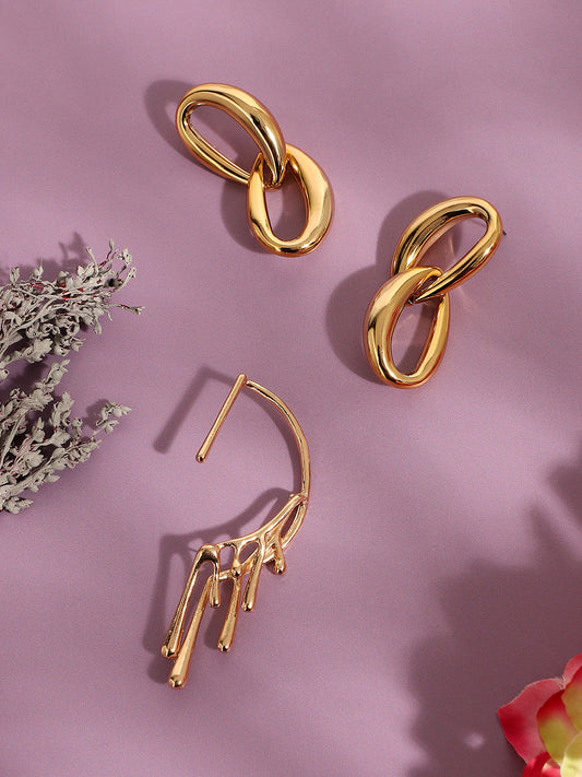 Pack Of Gold-Plated Drop & Ear Cuff