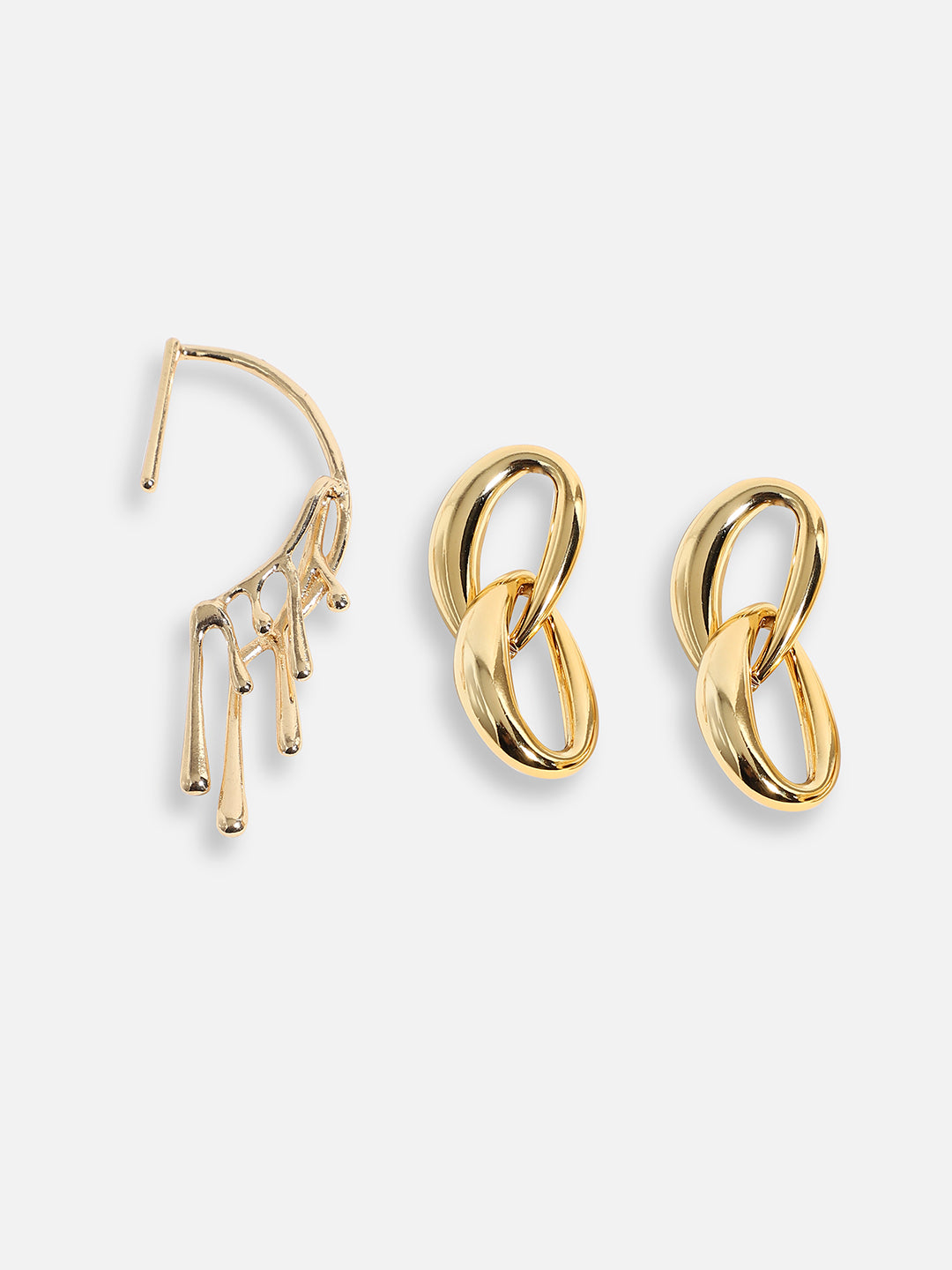 Pack Of Gold-Plated Drop & Ear Cuff 