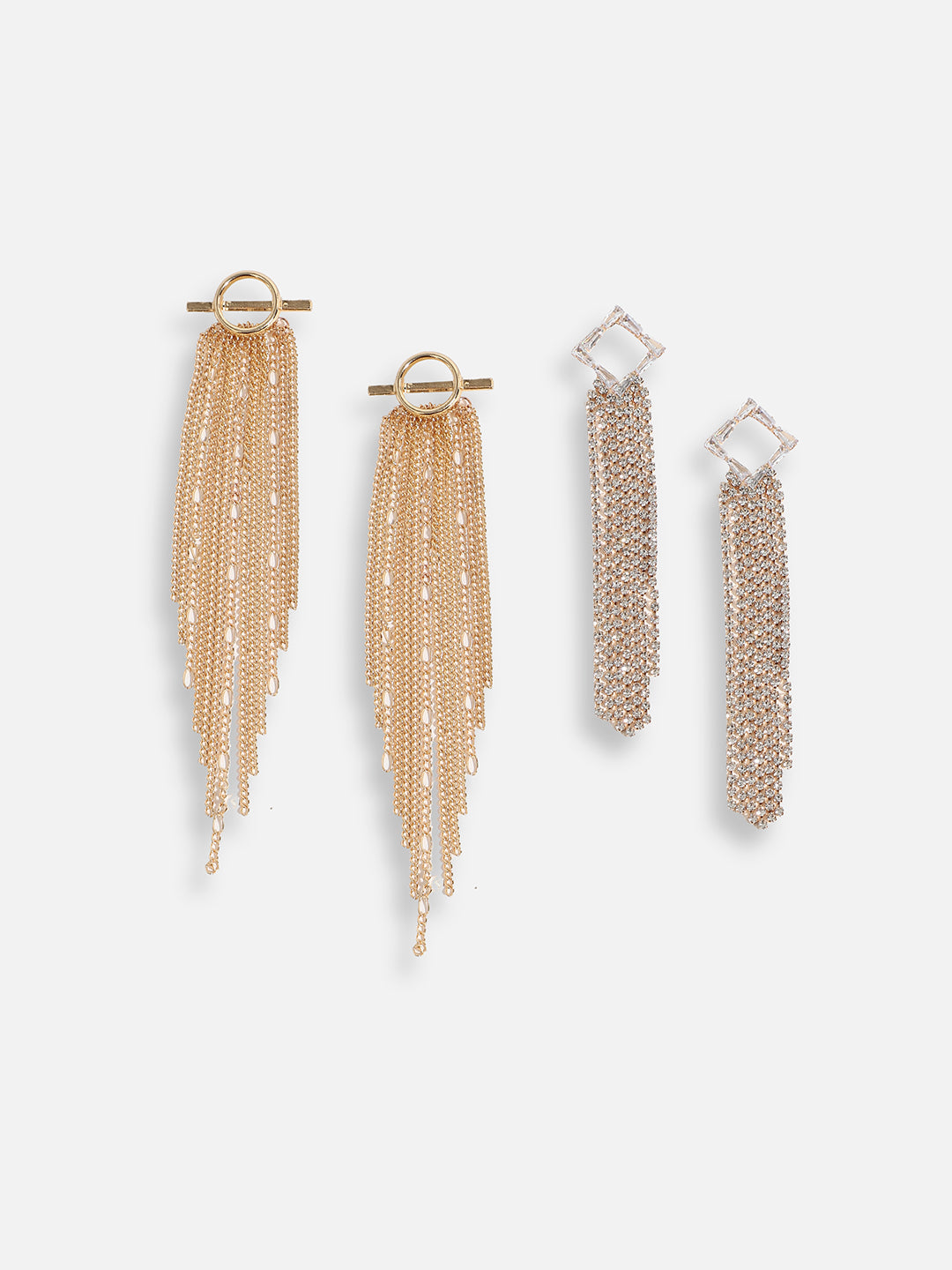Pack Of Gold-Plated Drop Earrings 