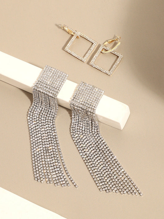 Pack Of Contemporary Bling Drop Earrings