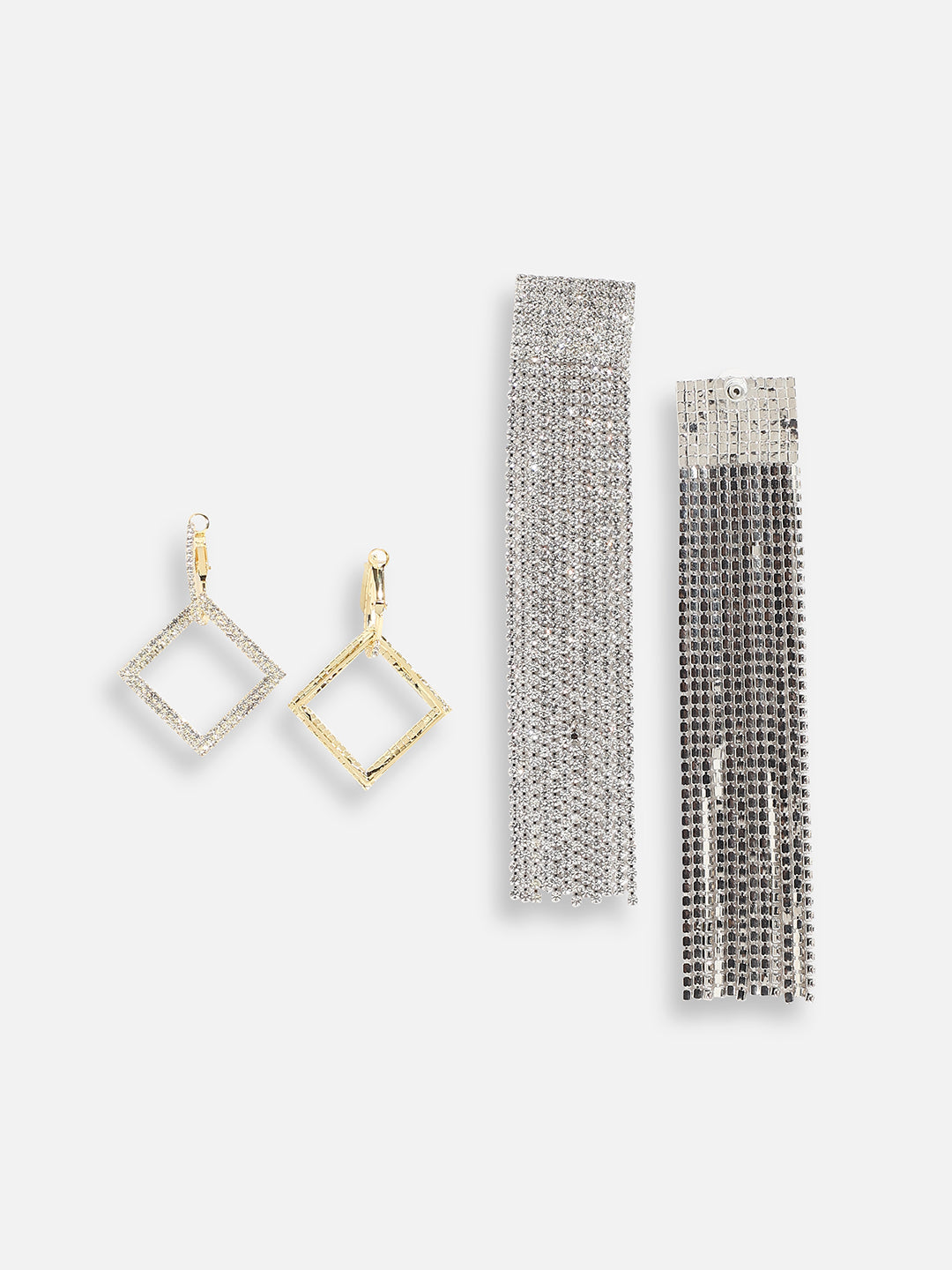 Pack Of Contemporary Bling Drop Earrings