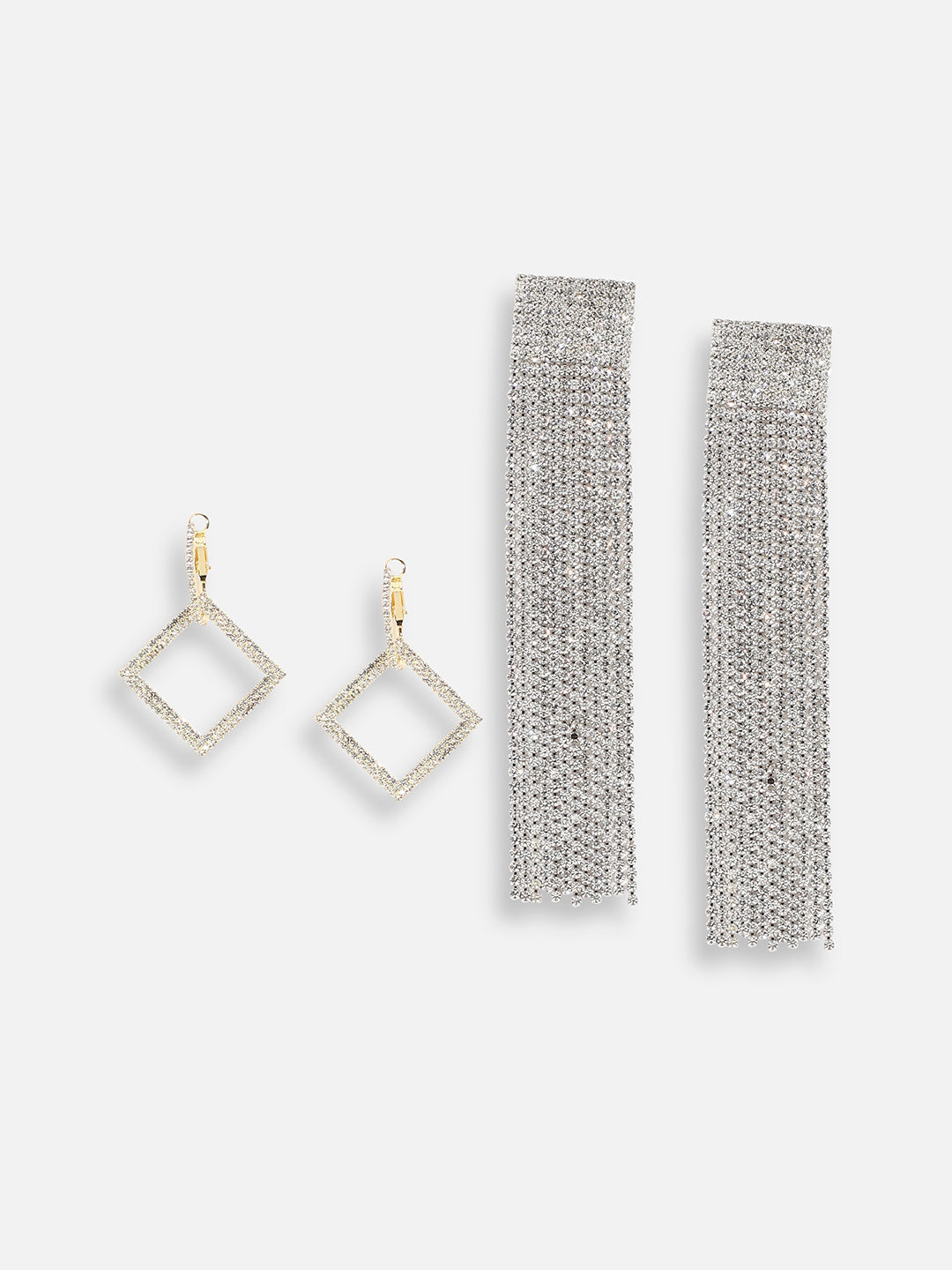 Pack Of Contemporary Bling Drop Earrings 