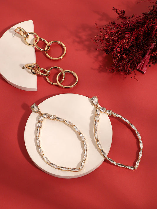 Pack Of Gold-Plated Drop Earrings