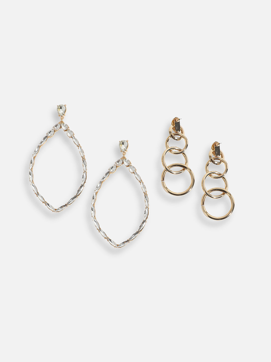 Pack Of Gold-Plated Drop Earrings 