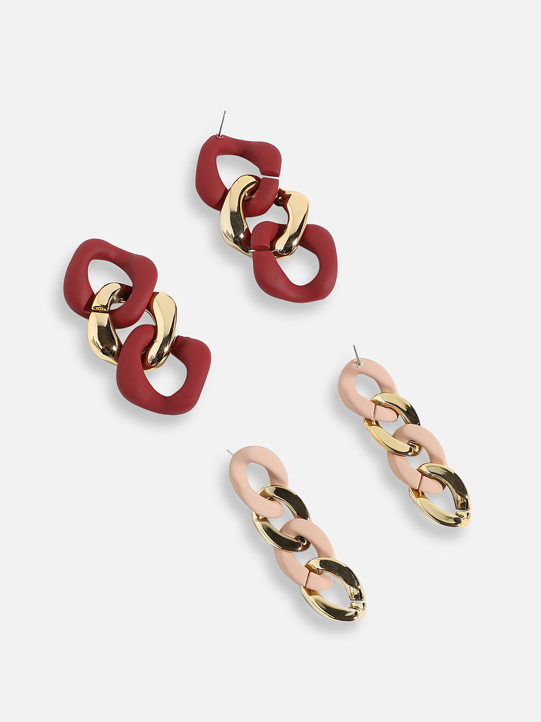 Pack Of Gold-Plated Drop Earrings
