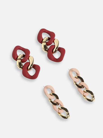 Pack Of Gold-Plated Drop Earrings 