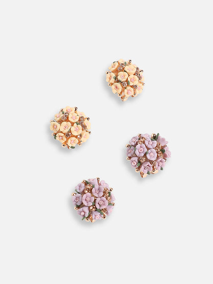 Pack Of Gold-Plated Stud Earrings
