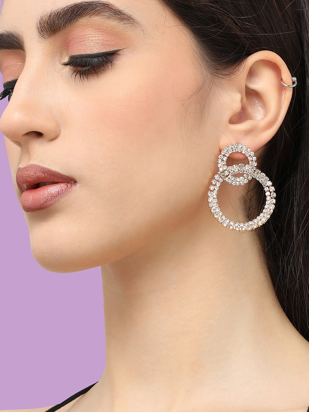 Pack Of Gold-Plated Drop Earrings