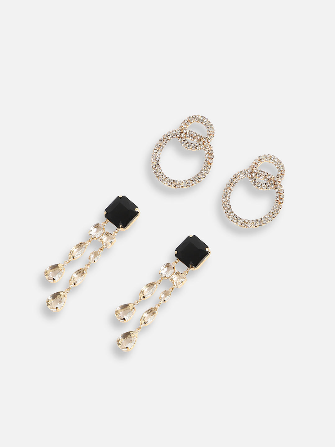 Pack Of Gold-Plated Drop Earrings 