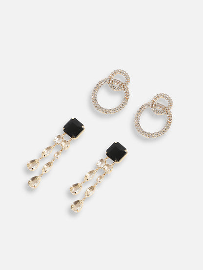 Pack Of Gold-Plated Drop Earrings 