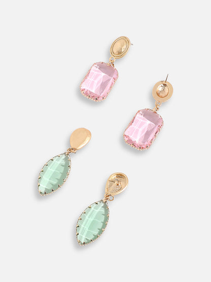 Pack Of Gold-Plated Drop Earrings