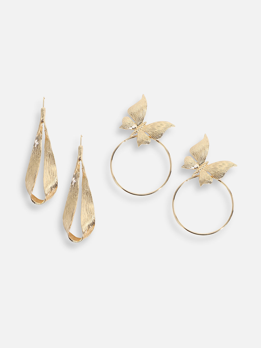 Pack Of Gold-Plated Drop Earrings 