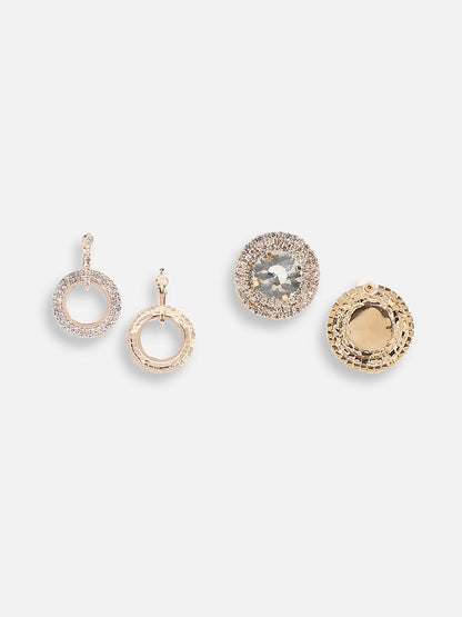 Pack Of Gold-Plated Drop & Stud Earrings