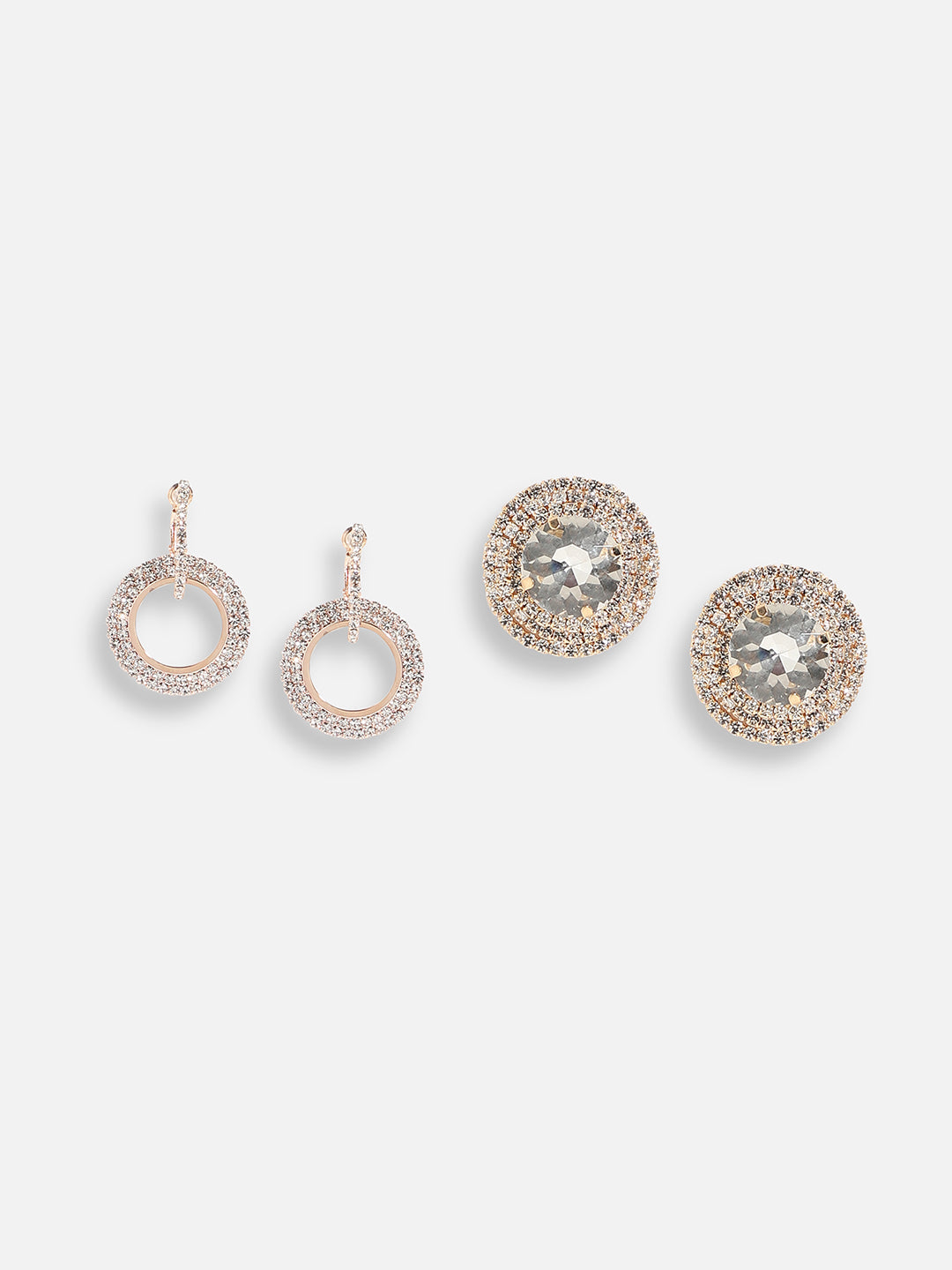 Pack Of Gold-Plated Drop & Stud Earrings 