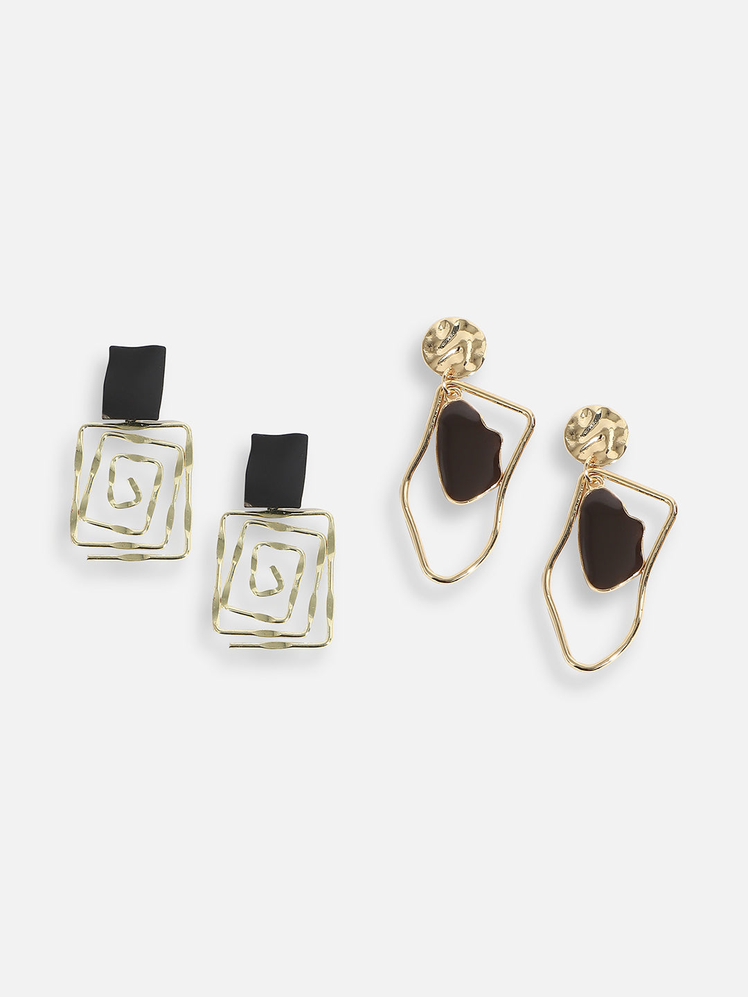 Pack Of Gold-Plated Drop Earrings 