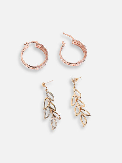 Pack Of Gold-Plated Drop & Stud Earrings
