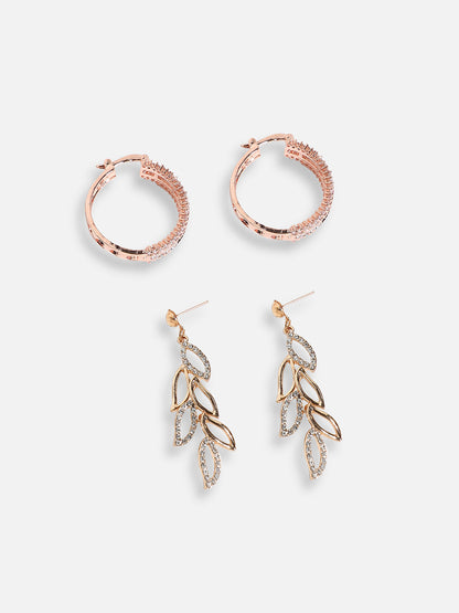 Pack Of Gold-Plated Drop & Stud Earrings 