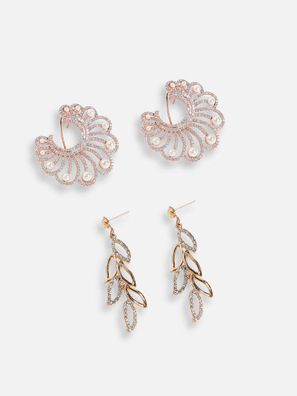 Pack Of Gold-Plated Drop Earrings 