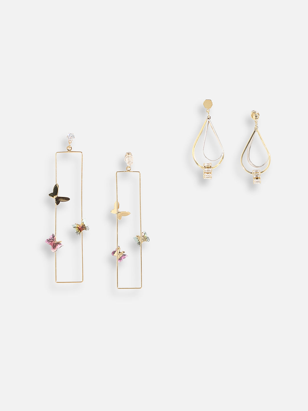 Pack Of Gold-Plated Drop Earrings 