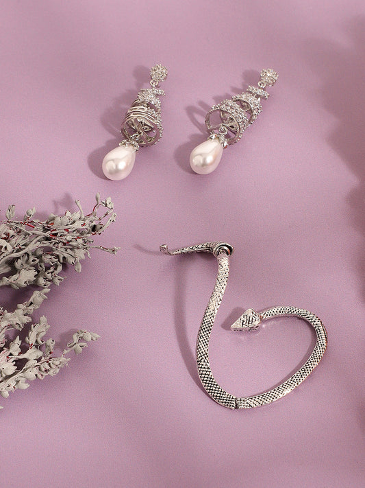 Pack Of Silver-Plated Drop & Ear Cuff