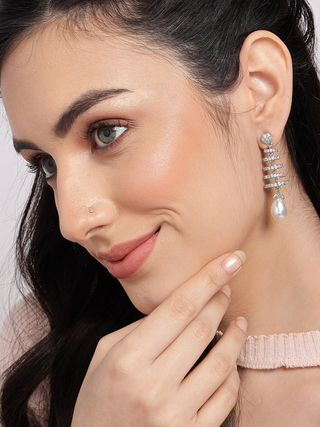 Pack Of Silver-Plated Drop & Ear Cuff