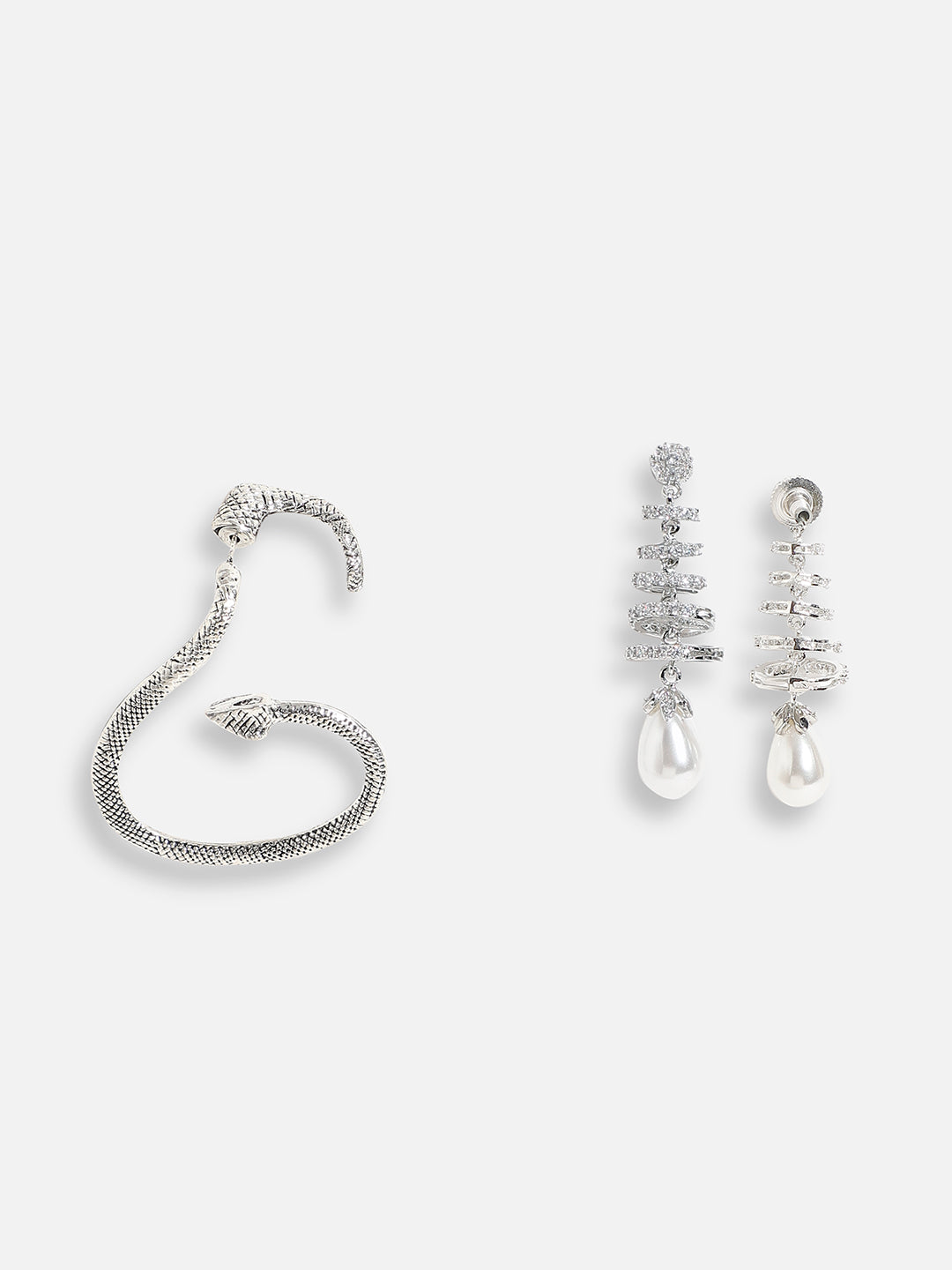 Pack Of Silver-Plated Drop & Ear Cuff