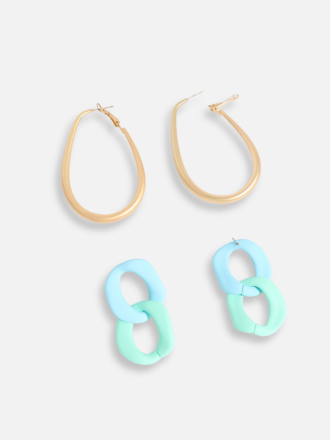 Pack Of Gold-Plated Drop & Hoop Earrings