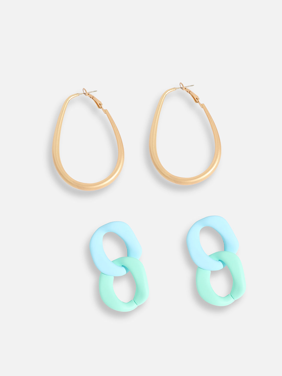 Pack Of Gold-Plated Drop & Hoop Earrings 
