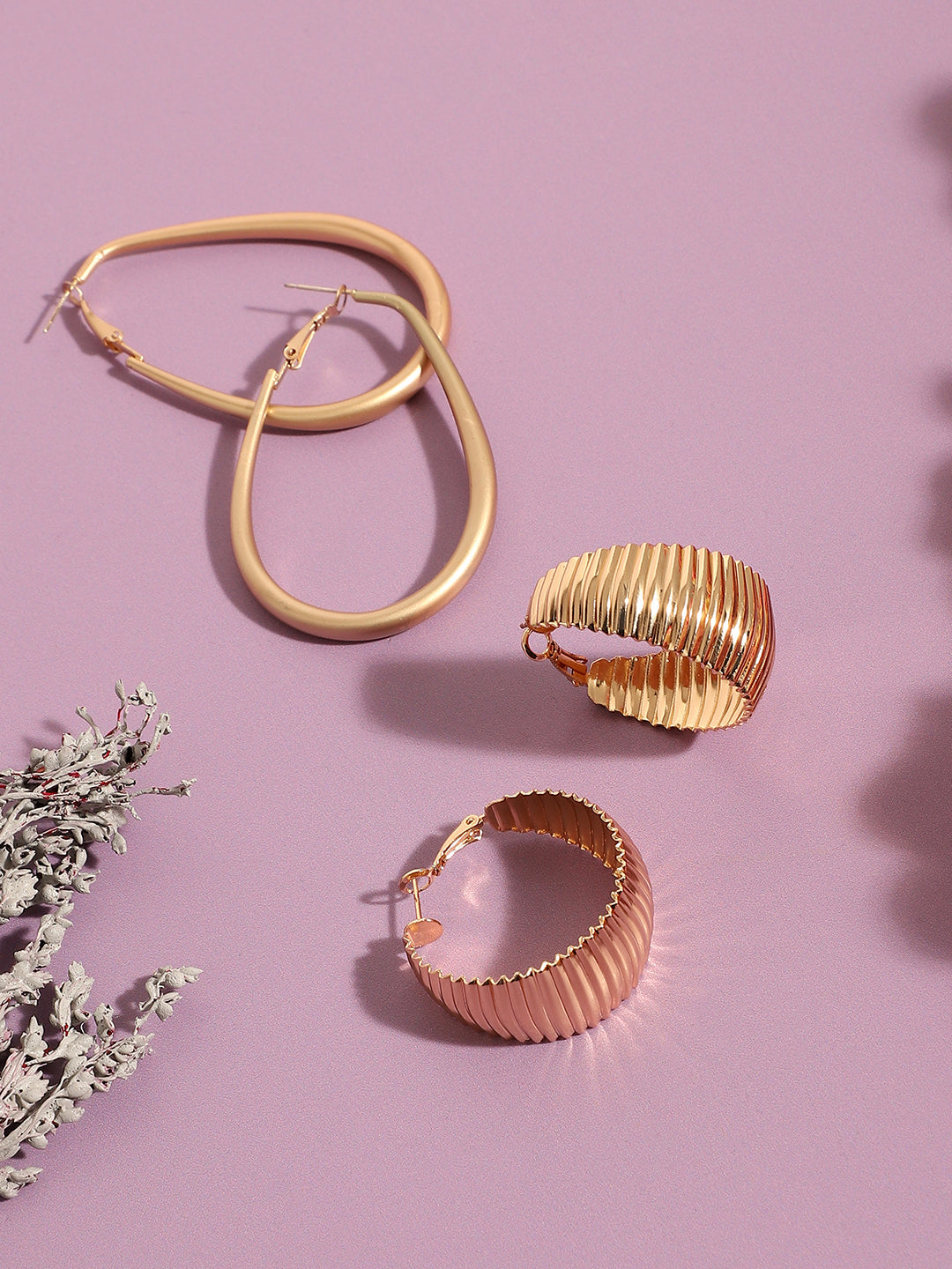 Pack Of Gold-Plated Hoop Earrings