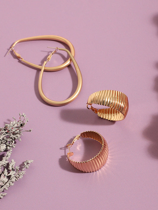 Pack Of Gold-Plated Hoop Earrings