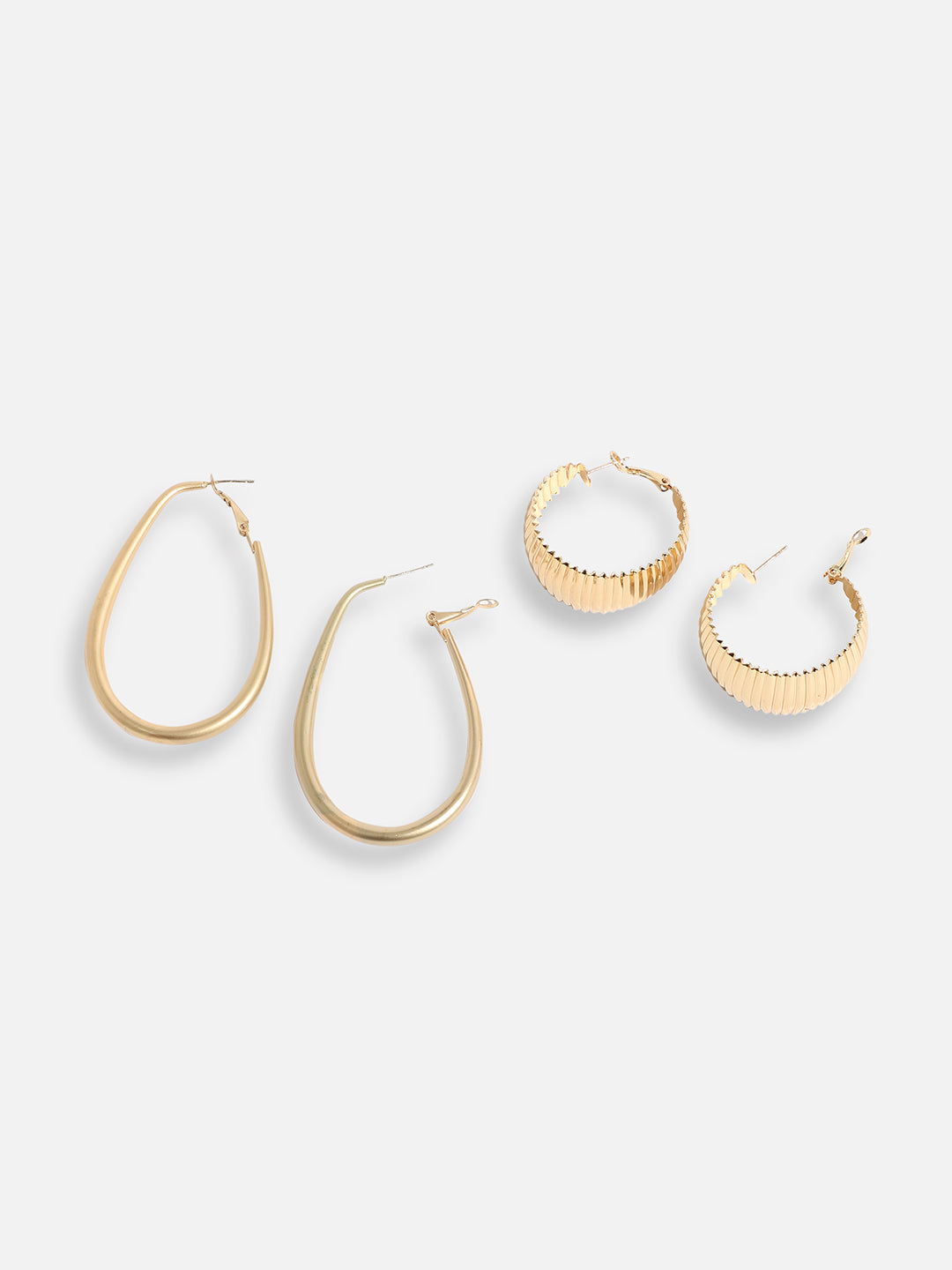 Pack Of Gold-Plated Hoop Earrings