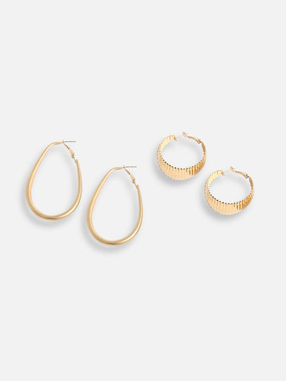 Pack Of Gold-Plated Hoop Earrings 