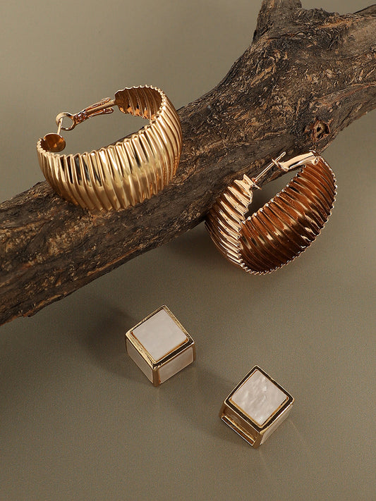 Pack Of Gold-Plated Stud & Hoop Earrings
