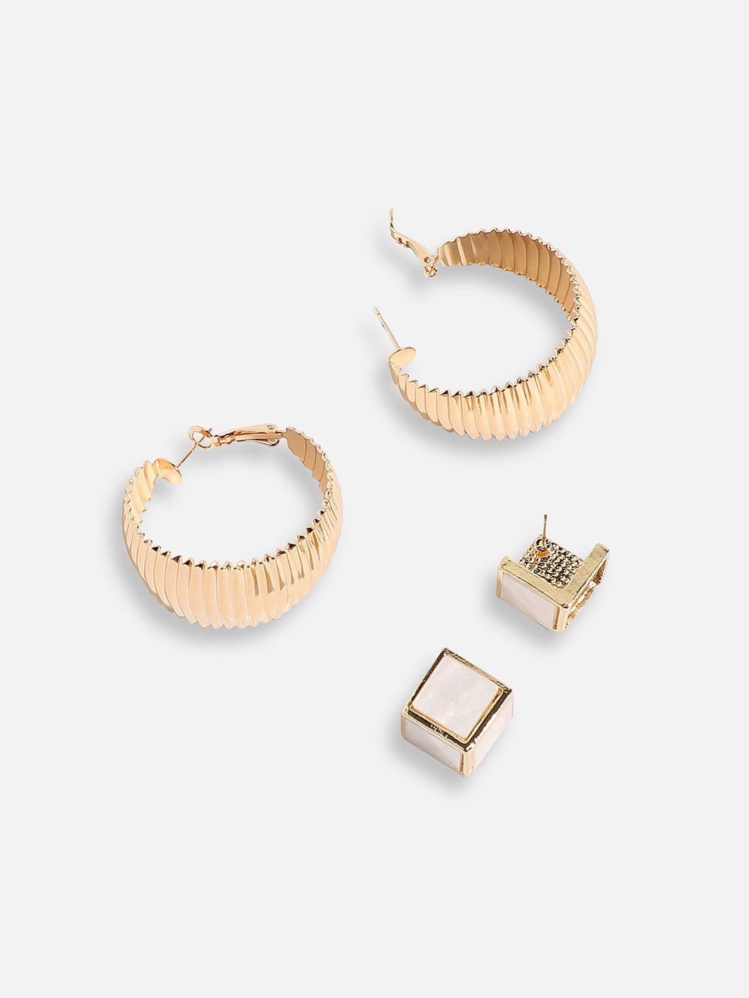 Pack Of Gold-Plated Stud & Hoop Earrings