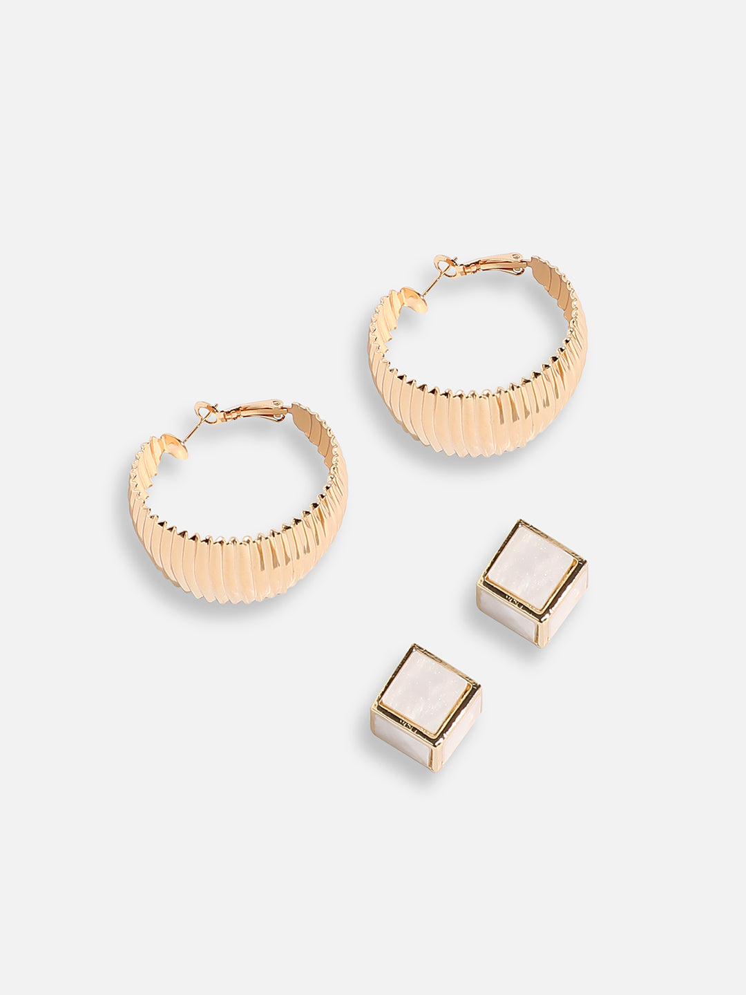 Pack Of Gold-Plated Stud & Hoop Earrings 