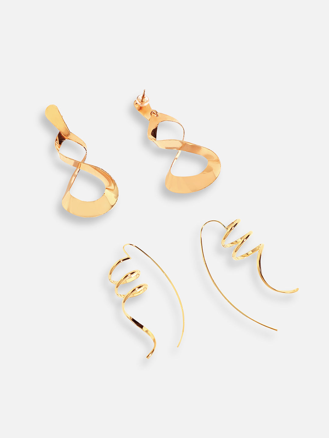 Pack Of Gold-Plated Drop Earrings