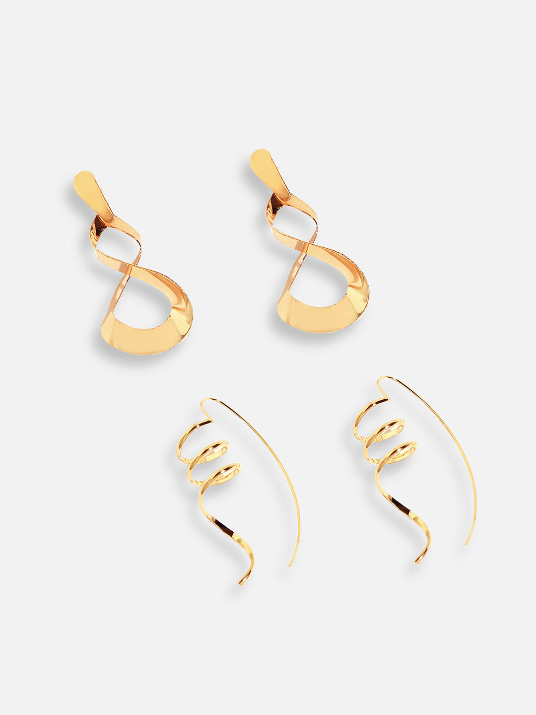 Pack Of Gold-Plated Drop Earrings 
