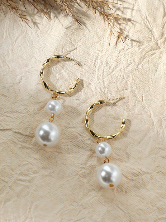 GOLD PLATED PARTY DESIGNER DROP EARRING FOR WOMEN