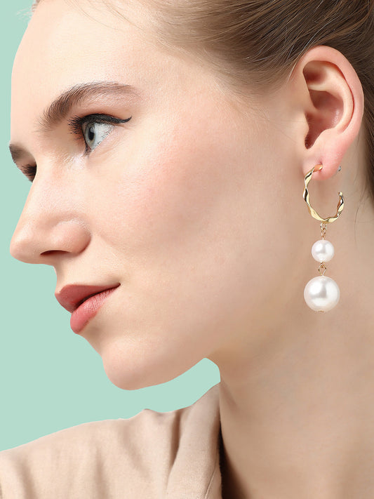 GOLD PLATED PARTY DESIGNER DROP EARRING FOR WOMEN