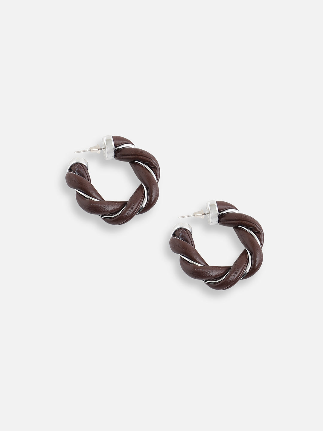 SILVER PLATED PARTY DESIGNER STONE HOOP EARRING FOR WOMEN