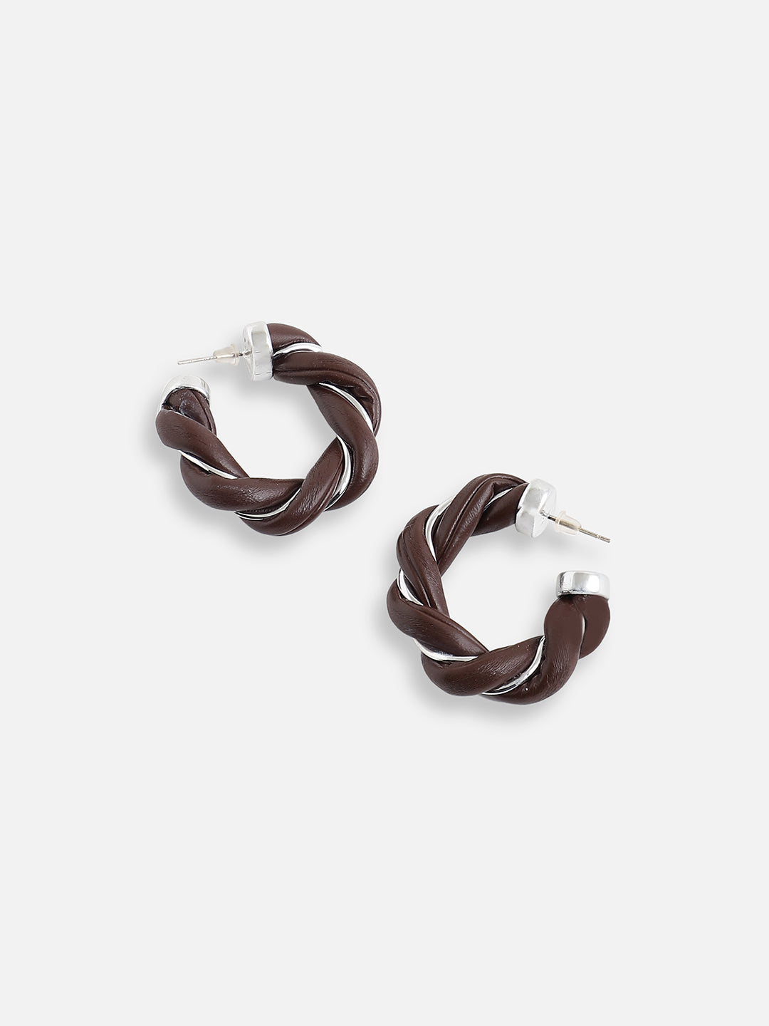 SILVER PLATED PARTY DESIGNER STONE HOOP EARRING FOR WOMEN