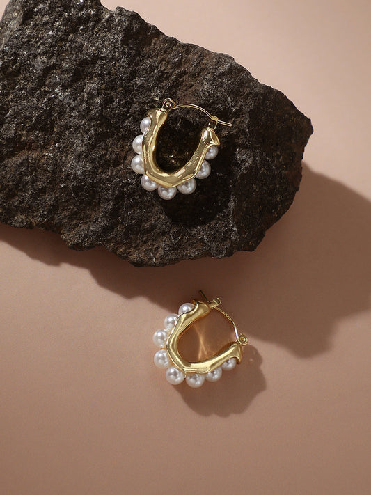 GOLD PLATED PARTY DESIGNER STONE STUD FOR WOMEN