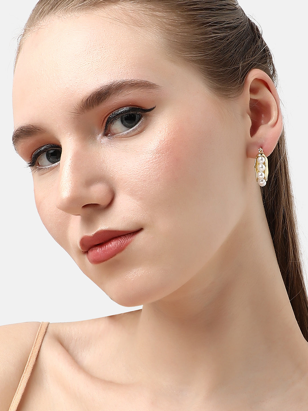 GOLD PLATED PARTY DESIGNER STONE STUD FOR WOMEN