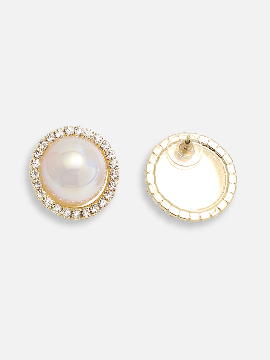 GOLD PLATED PARTY PEARLS STUD FOR WOMEN