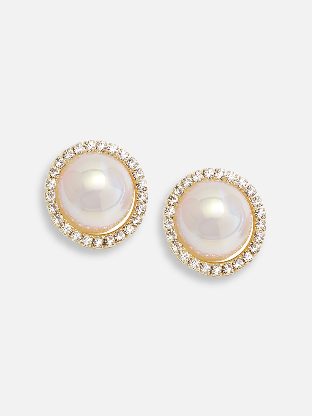 GOLD PLATED PARTY PEARLS STUD FOR WOMEN
