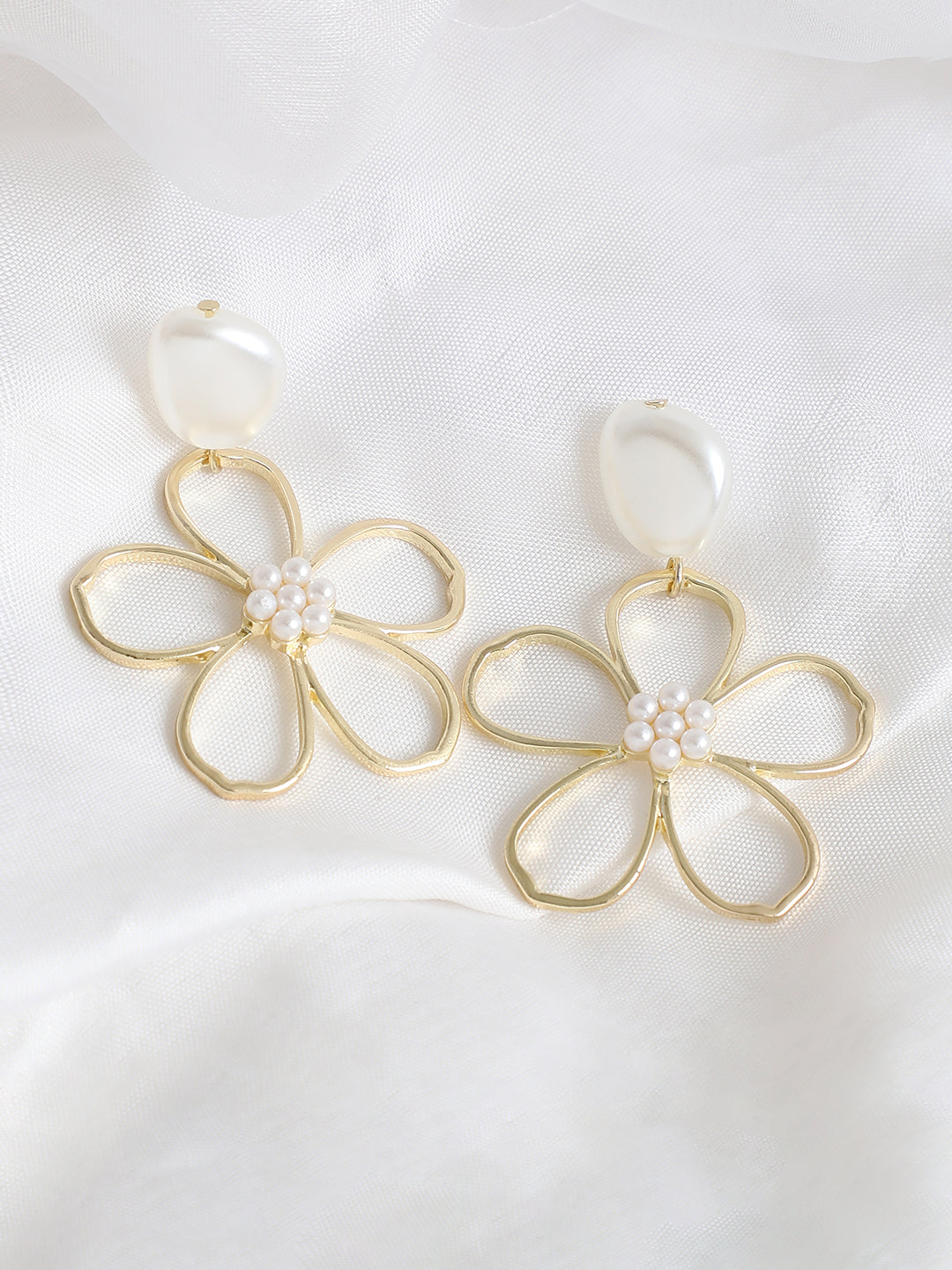 GOLD PLATED PARTY DESIGNER STONE DROP EARRING FOR WOMEN