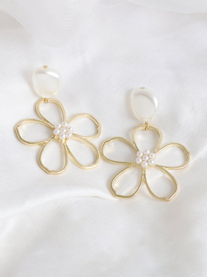GOLD PLATED PARTY DESIGNER STONE DROP EARRING FOR WOMEN