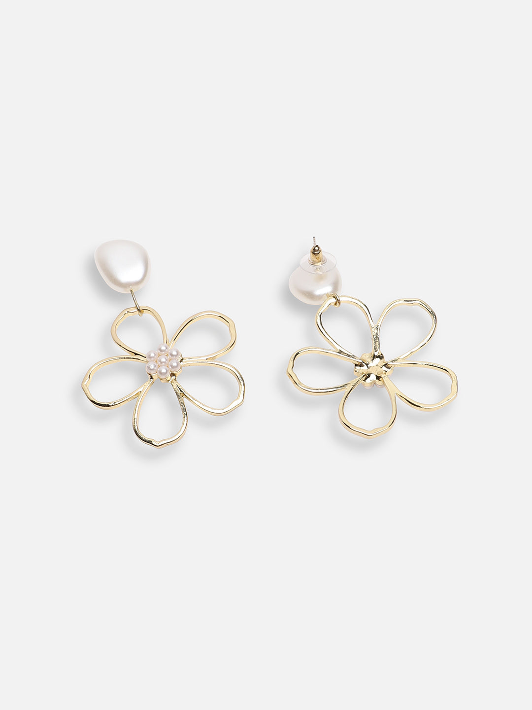 GOLD PLATED PARTY DESIGNER STONE DROP EARRING FOR WOMEN